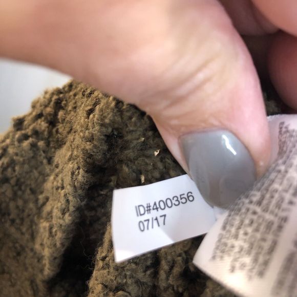 Express Cowl Neck Olive Green Crop Sweater Size Small Ruffle Detail Cowl Neck - Picture 9 of 11